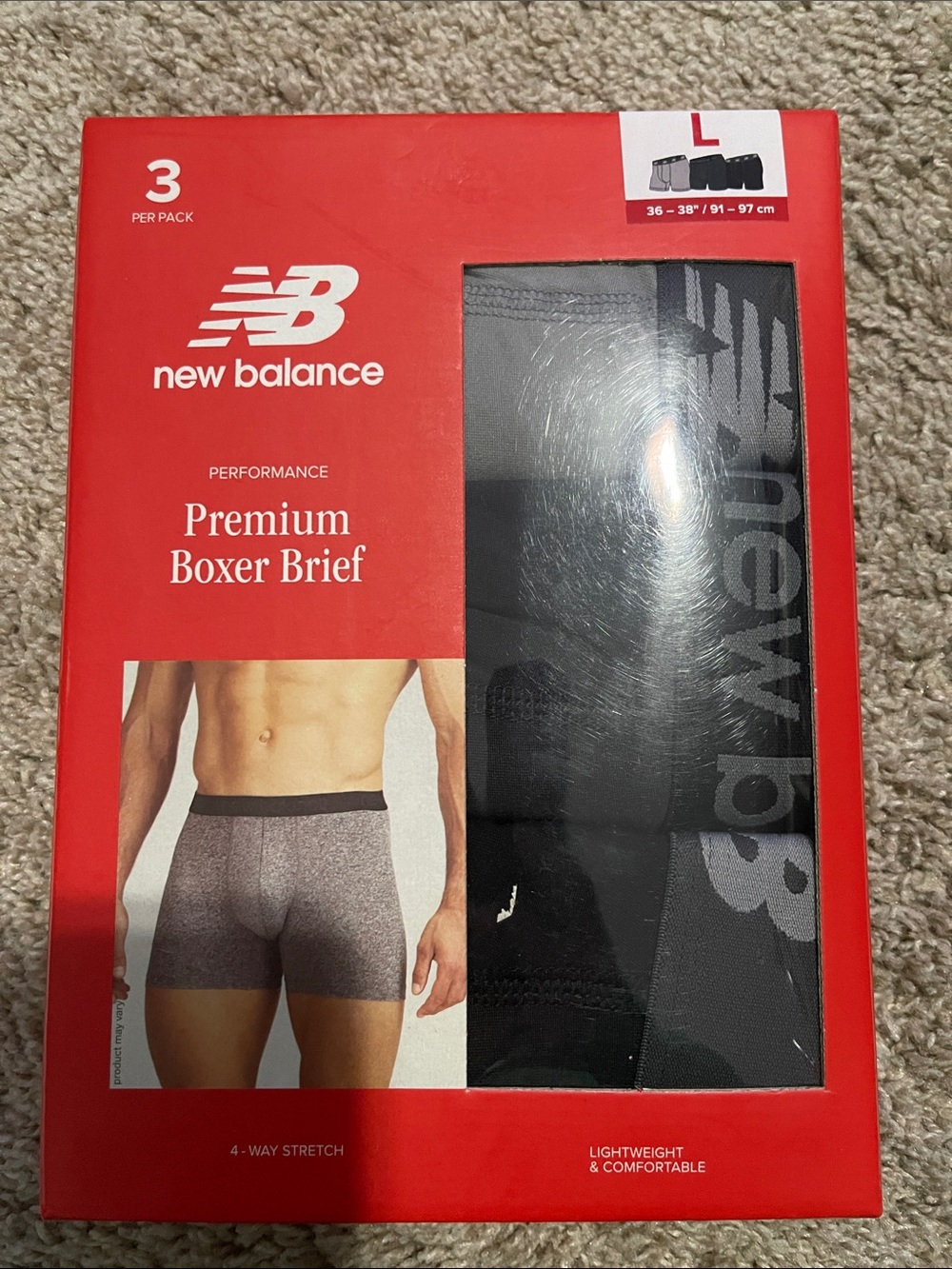 NIP- New Balance - Men’s L- 3 pack boxer briefs